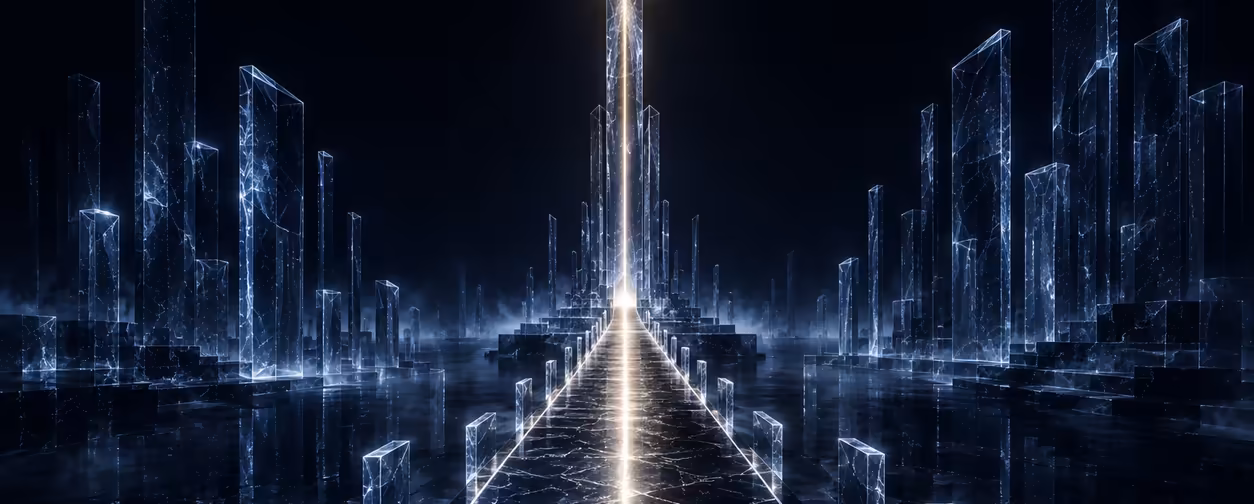 A lit corridor stretching into the distance